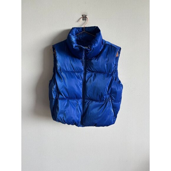 Old Navy Womens Water Resistant Shiny Puffer Vest Blue Size Xs-S - Picture 11 of 11
